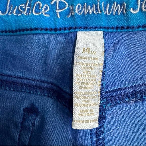 Justice Girl’s Bright Sky Blue Simply Low Jeans Plus 14.5 - Picture 6 of 7